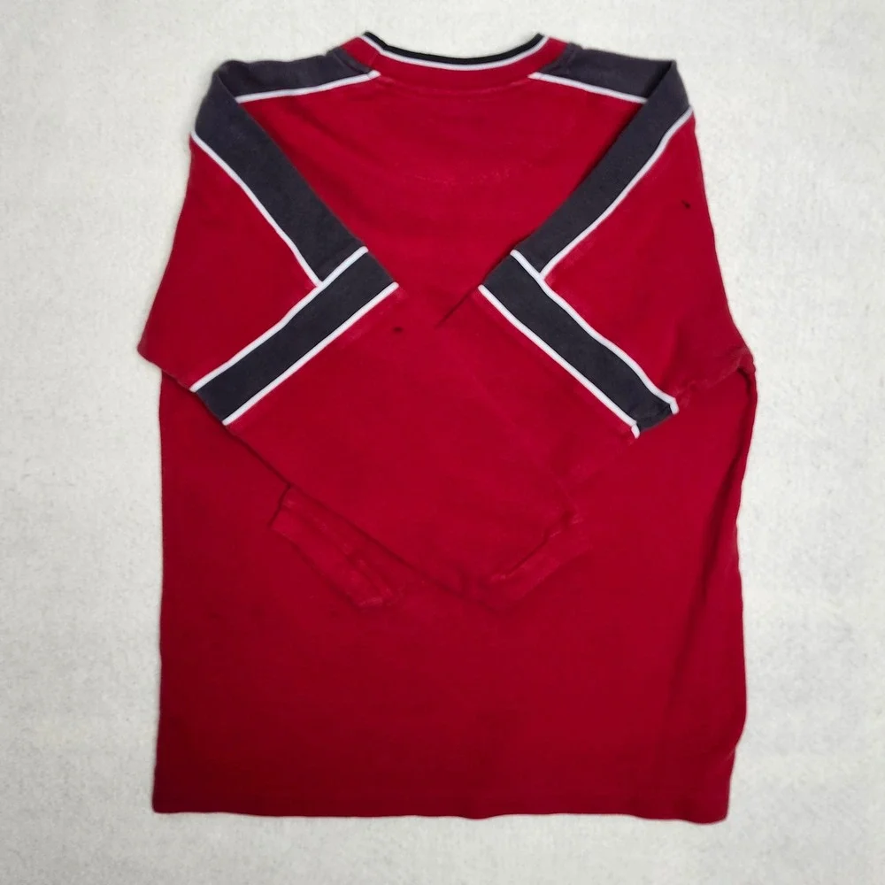 Vintage Y2K Unionbay Colorblock Waffle Knit Long Sleeve Red L Skater Streetwear